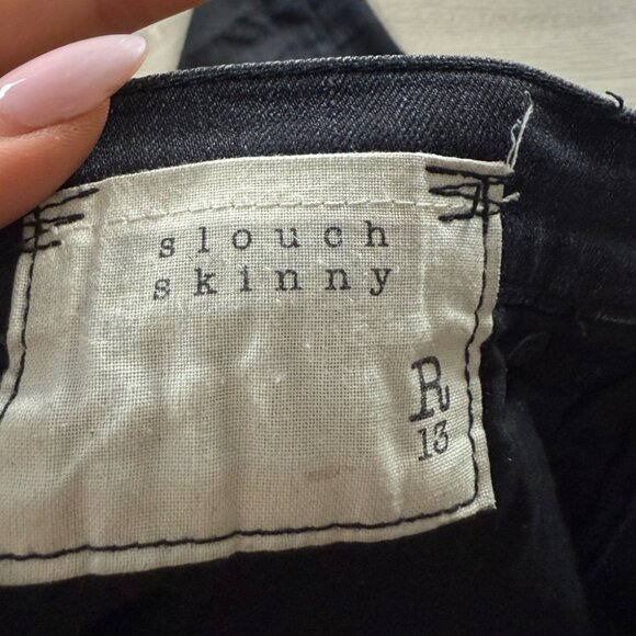 R13 Slouch Skinny Black Denim Jeans - Picture 9 of 16